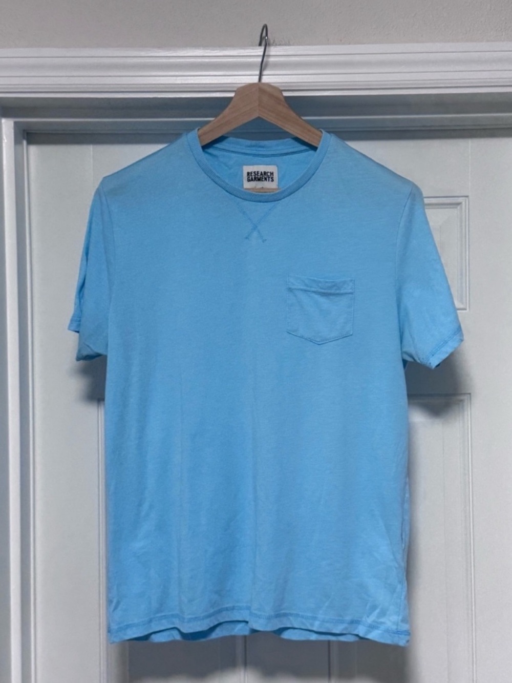Research Garments Turquoise Pocket Tee Men's Large Soft Cotton